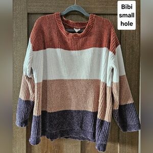 BiBi Colorblock Sweater - Rust, Cream, and Navy